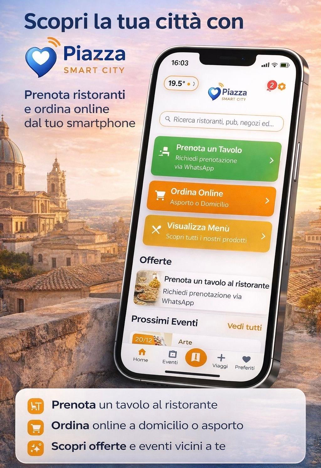 Anteprima promozionale dell'app Piazza Smart City
